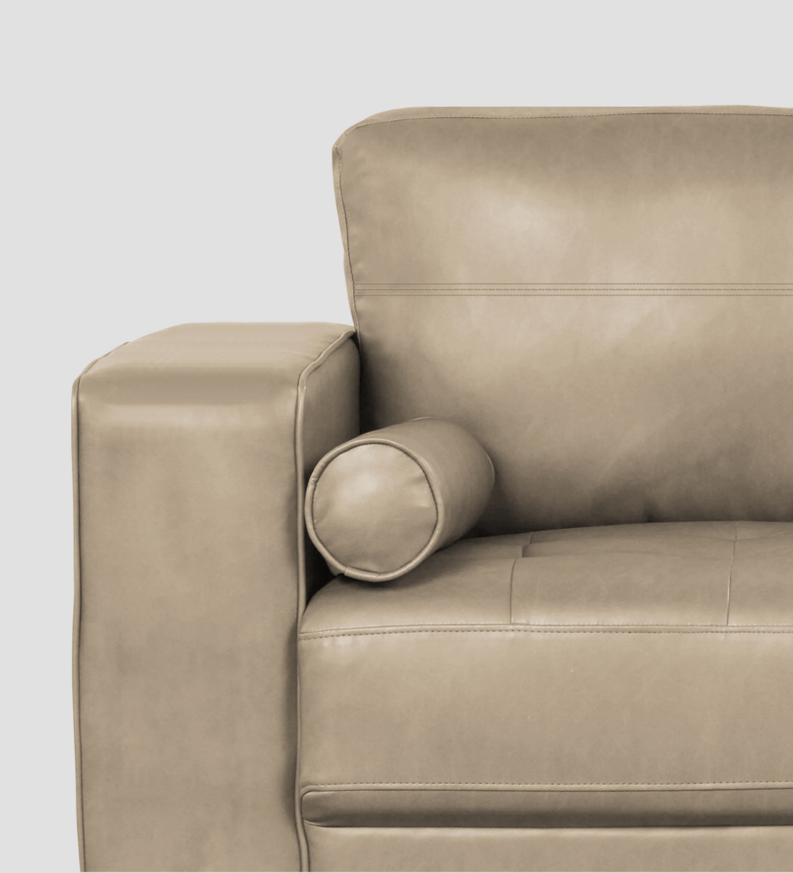 Darwin Leatherette 1 Seater Sofa In Tan Beige Colour - Febonic Living