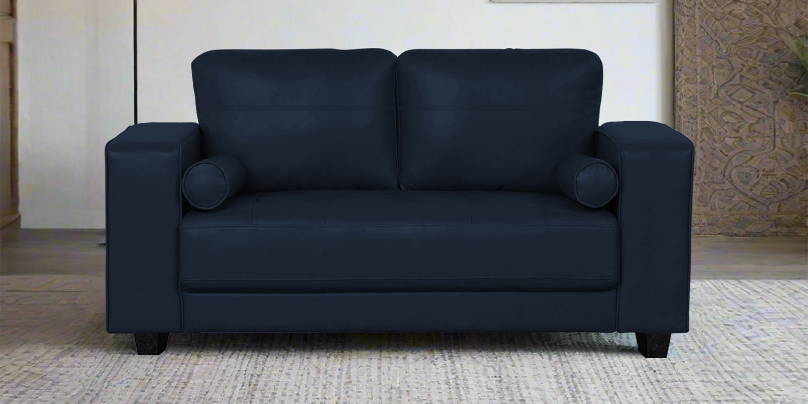Darwin Leatherette 2 Seater Sofa In Berry Blue Colour - Febonic Living