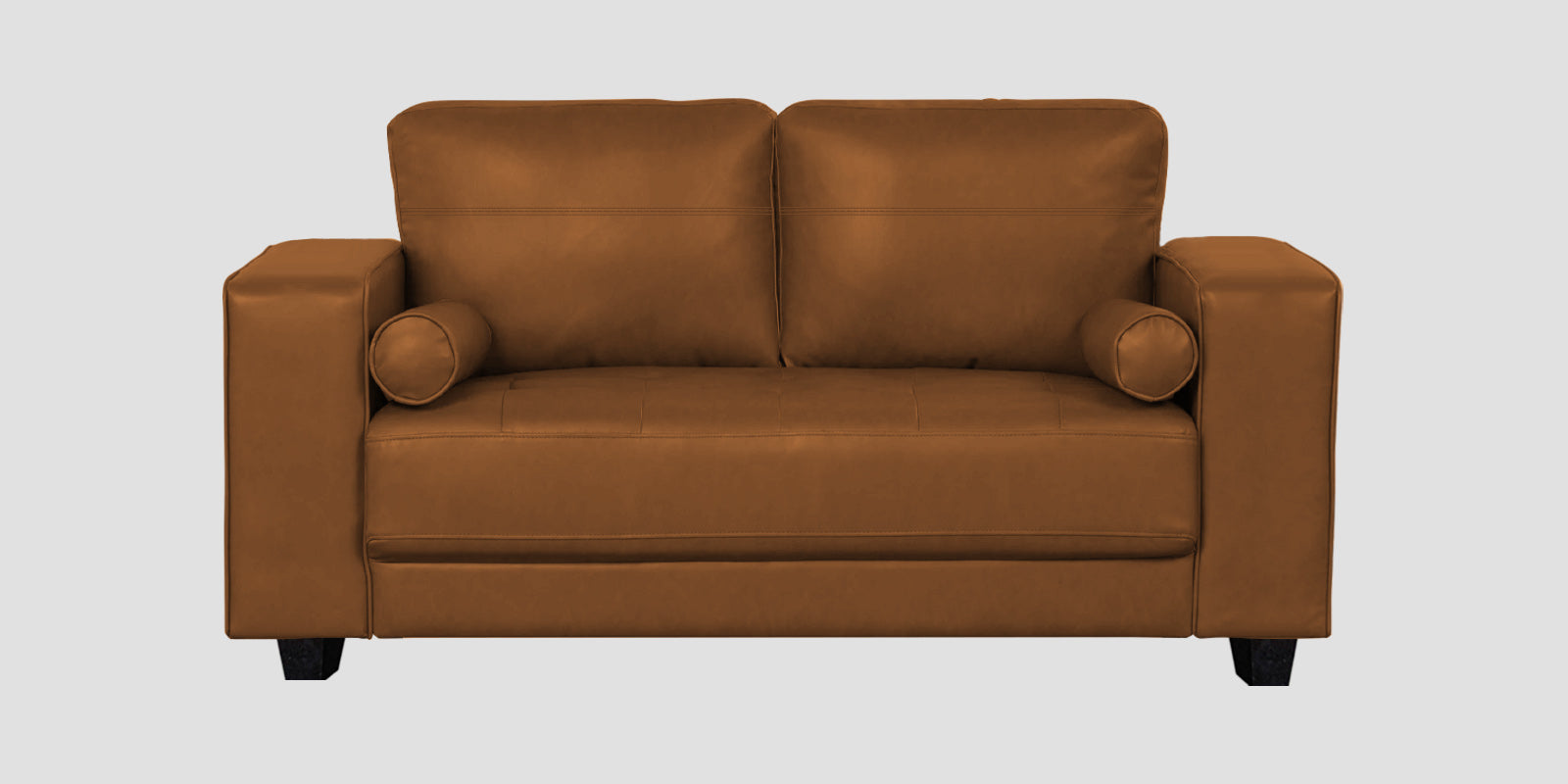 Darwin Leatherette 2 Seater Sofa In Cinnamon Brown Colour - Febonic Living