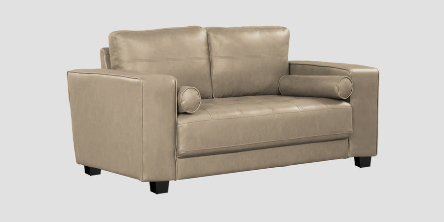 Darwin Leatherette 2 Seater Sofa In Tan Beige Colour - Febonic Living