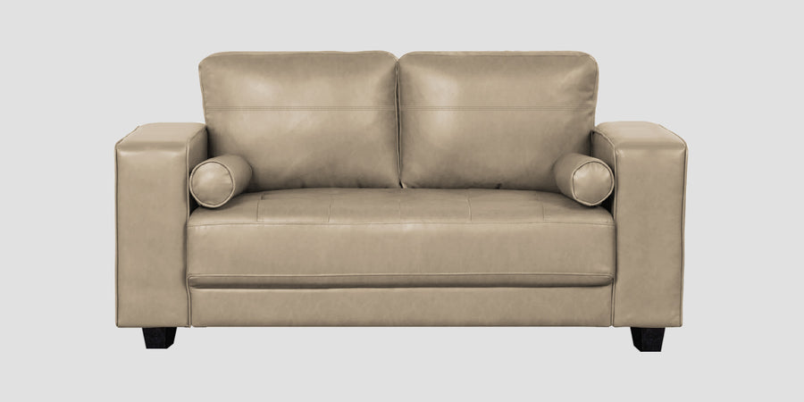 Darwin Leatherette 2 Seater Sofa In Tan Beige Colour - Febonic Living