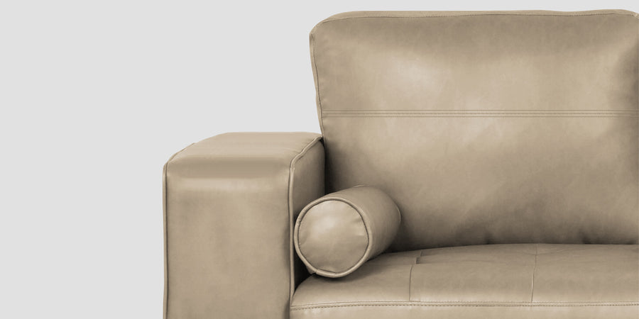 Darwin Leatherette 2 Seater Sofa In Tan Beige Colour - Febonic Living