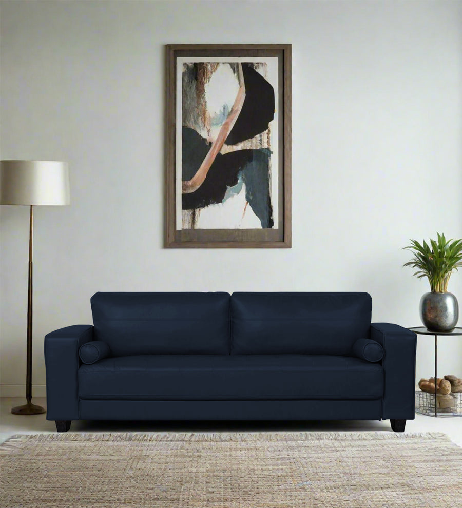 Darwin 3 Seater Leatherette Sofa - Berry Blue by Febonic Living