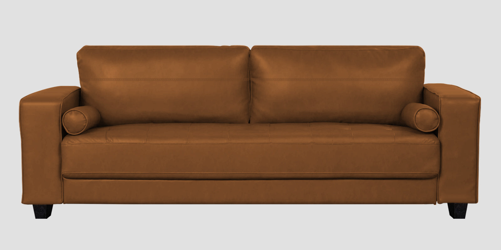 Darwin Leatherette 3 Seater Sofa In Cinnamon Brown Colour - Febonic Living