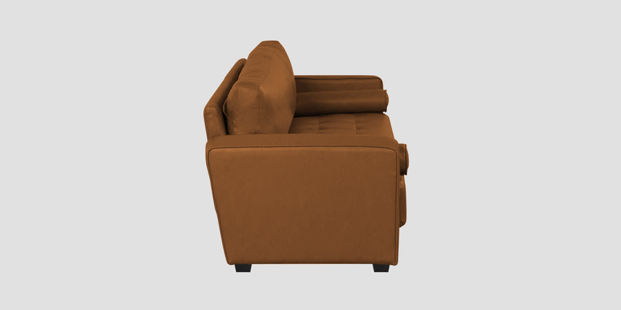 Darwin Leatherette 3 Seater Sofa In Cinnamon Brown Colour - Febonic Living