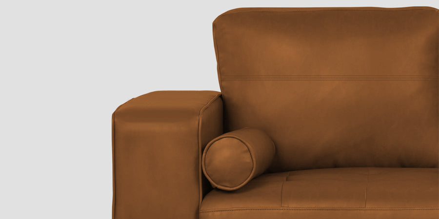 Darwin Leatherette 3 Seater Sofa In Cinnamon Brown Colour - Febonic Living