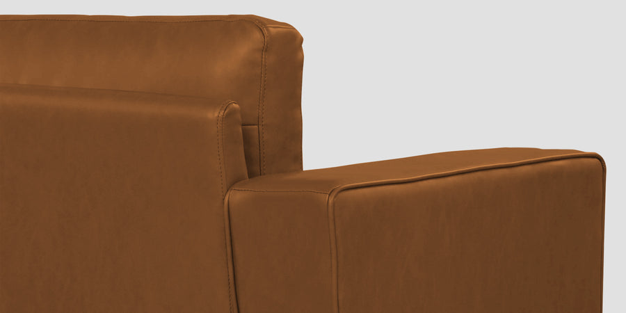 Darwin Leatherette 3 Seater Sofa In Cinnamon Brown Colour - Febonic Living