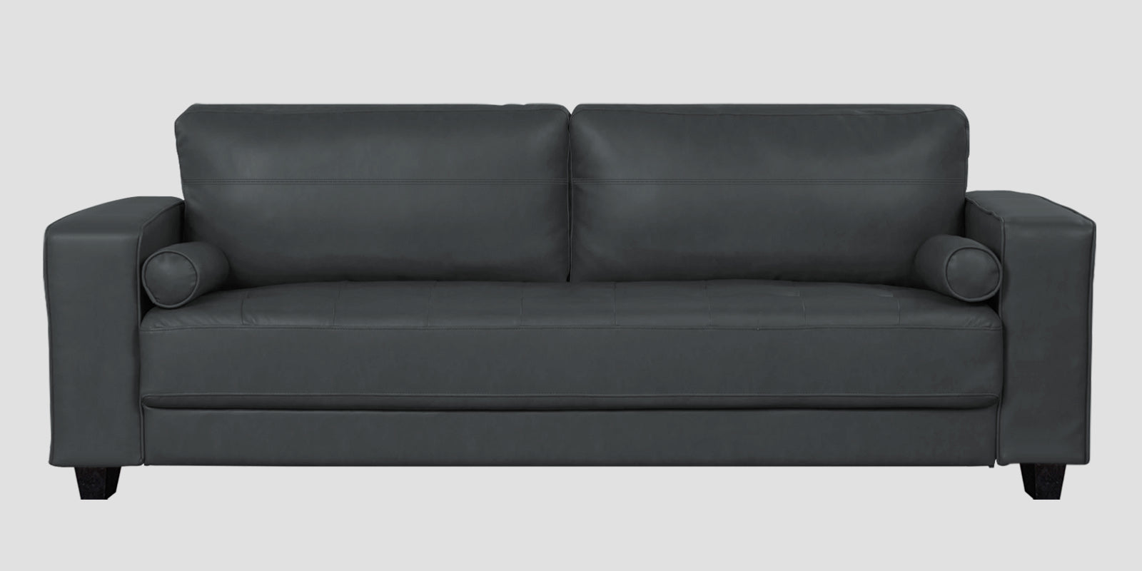 Darwin Leatherette 3 Seater Sofa In Pepper Grey Colour - Febonic Living