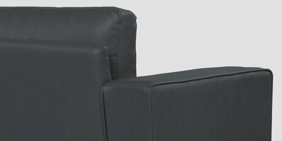 Darwin Leatherette 3 Seater Sofa In Pepper Grey Colour - Febonic Living
