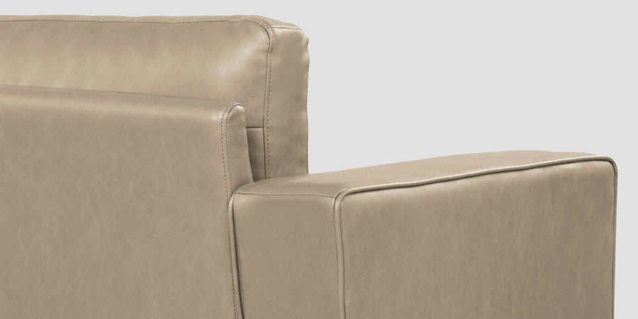 Darwin Leatherette 3 Seater Sofa In Tan Beige Colour - Febonic Living
