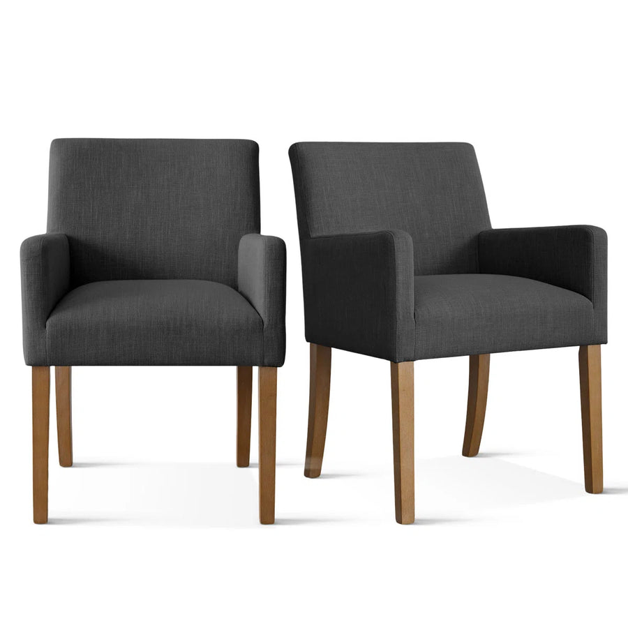 Dante Fabric Dining Chair In Chalk Grey Colour Set Of 2 - Febonic Living