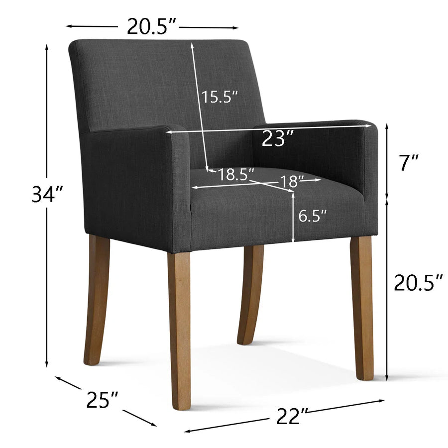 Dante Fabric Dining Chair In Chalk Grey Colour Set Of 2 - Febonic Living