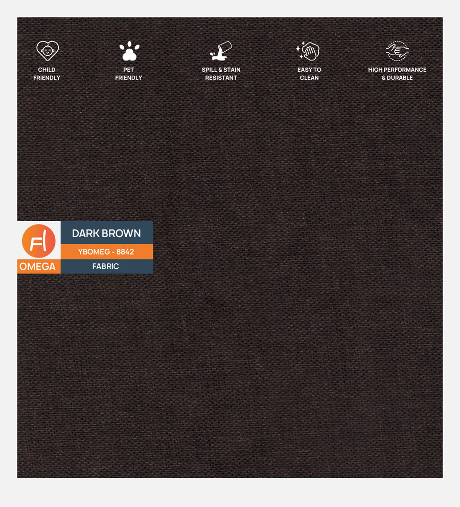 Ribby Fabric 1 Seater Sofa In Dark Brown Colour - Febonic Living
