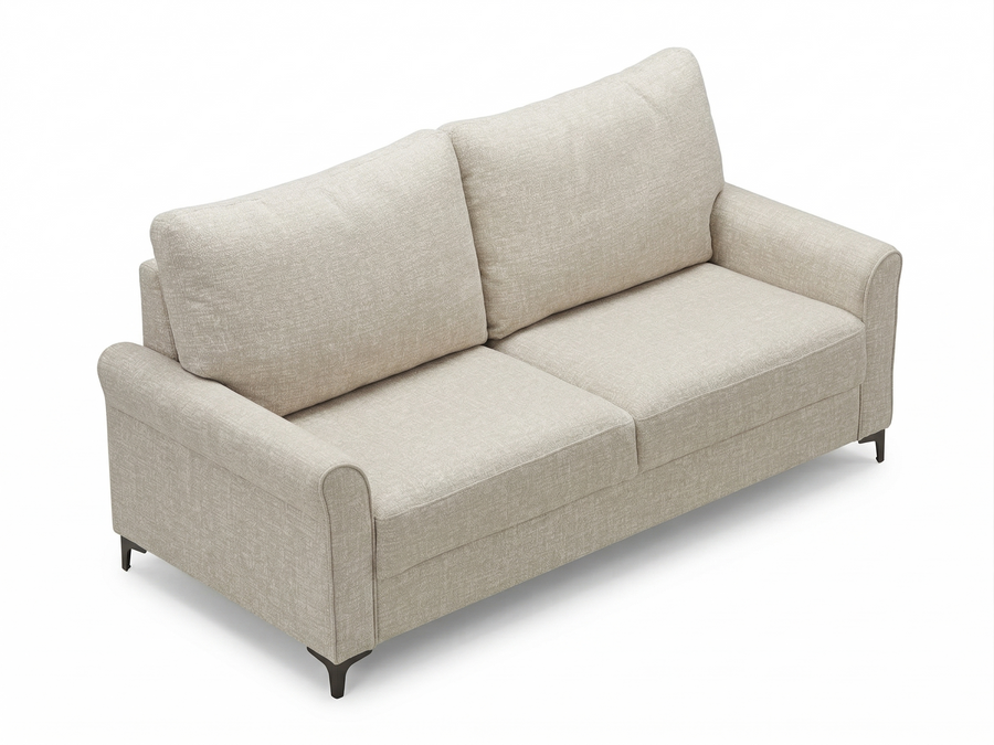 Daroox 3 Seater Fabric Sofa - Taupe Cream