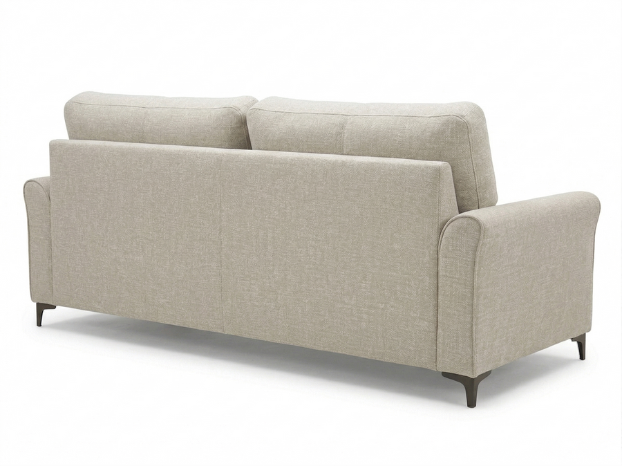 Daroox 3 Seater Fabric Sofa - Taupe Cream