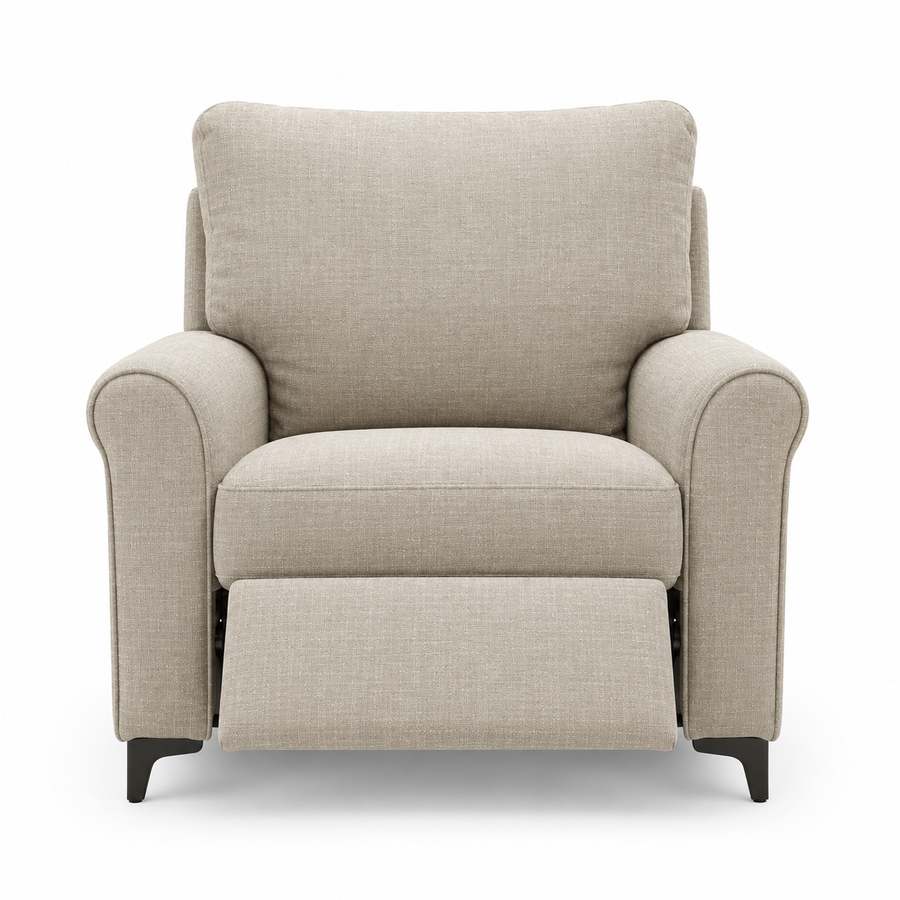 Daroox 1 Seater Motorized Fabric Recliner - Taupe Cream