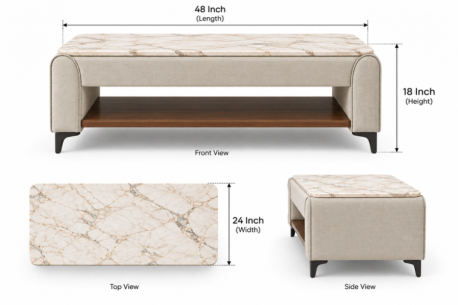 Daroox Coffee Table With Marble Top