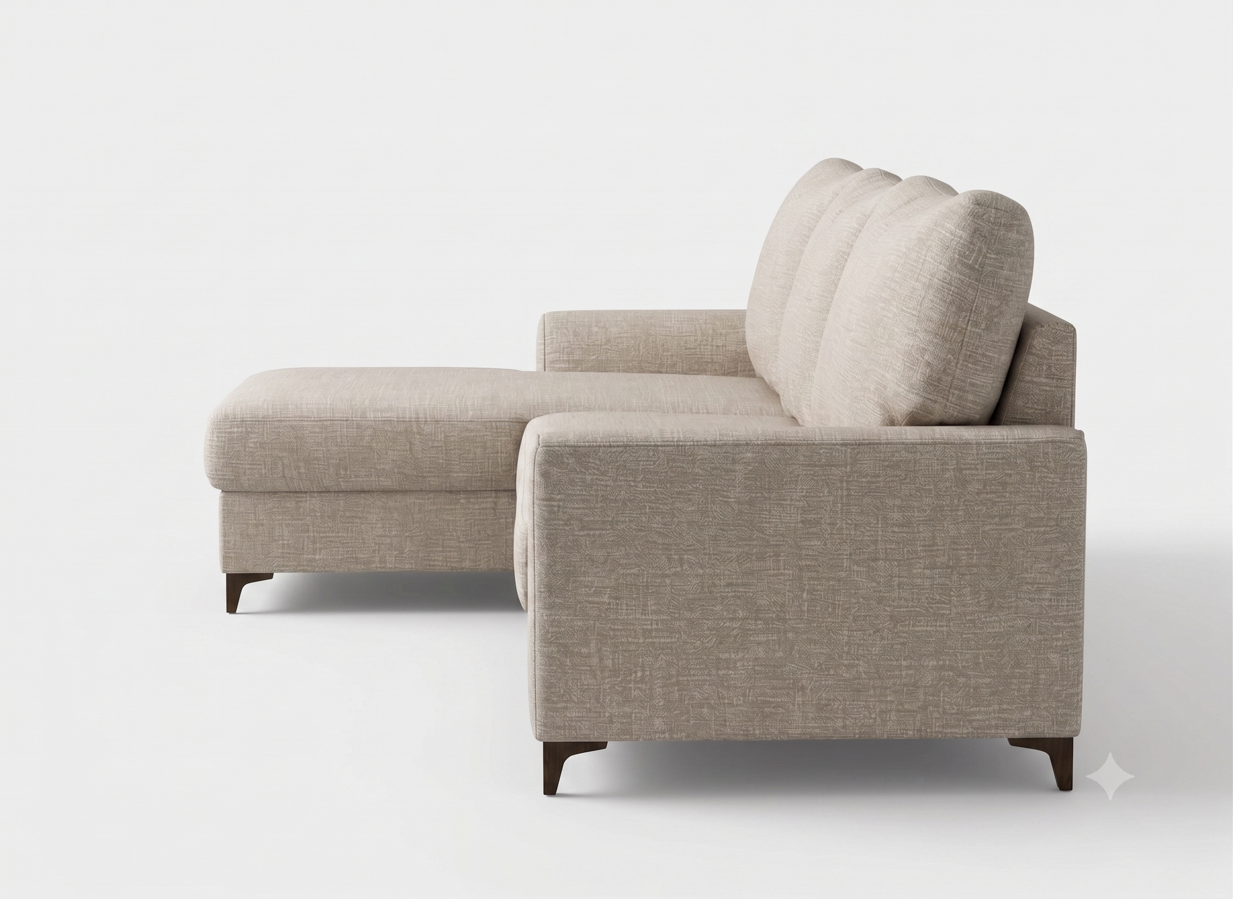 Daroox L Shape Fabric Sofa - Taupe Cream