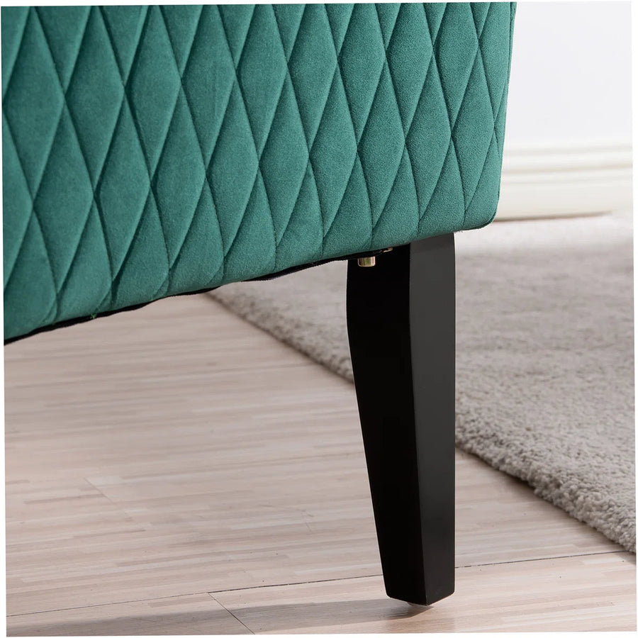 Devon Quilted Accent Chair In Teal Green Colour - Febonic Living