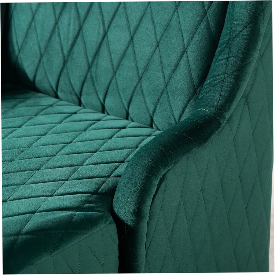 Devon Quilted Accent Chair In Teal Green Colour - Febonic Living