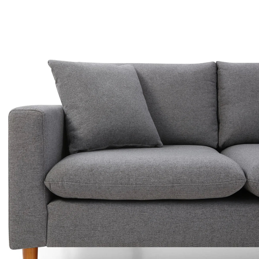 Declan Fabric Rhs Sectional Sofa 2 Lounger In Nimbus Grey Colour - Febonic Living