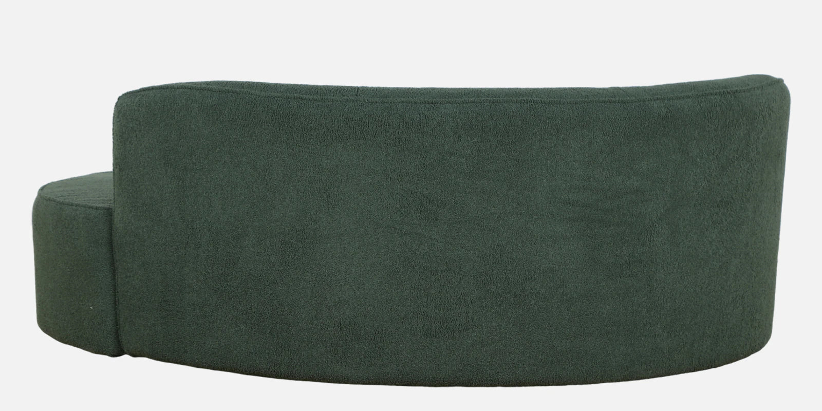 Denor Boucle Fabric 3 Seater Curved Sofa In Hunter Green Colour