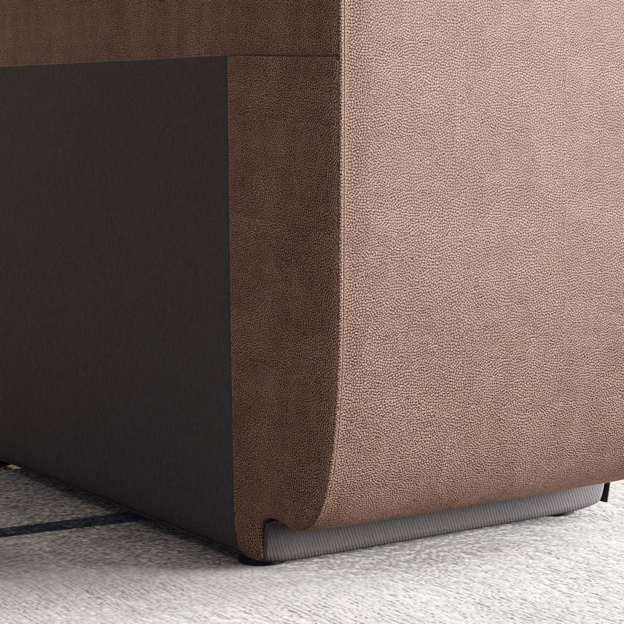 Zaria Fabric Console Table In Brown Colour - Febonic Living