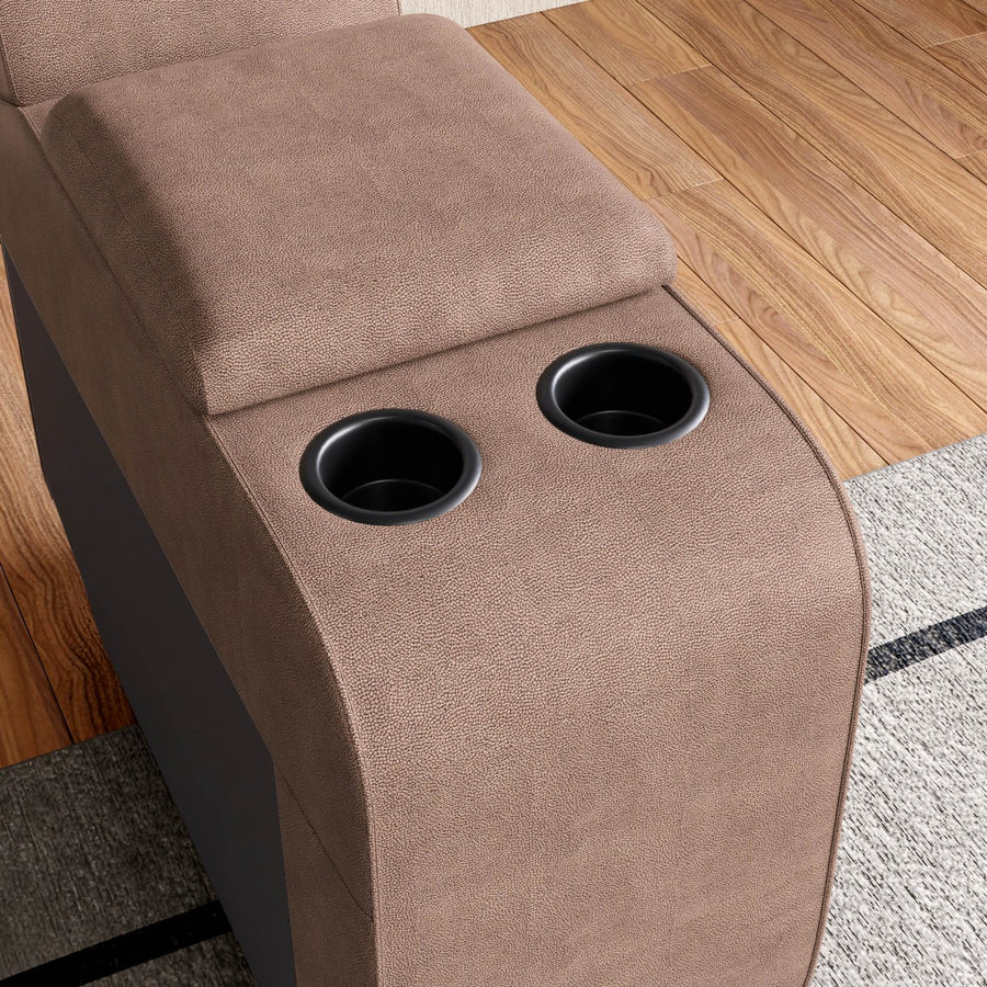 Zaria Fabric Console Table In Brown Colour - Febonic Living