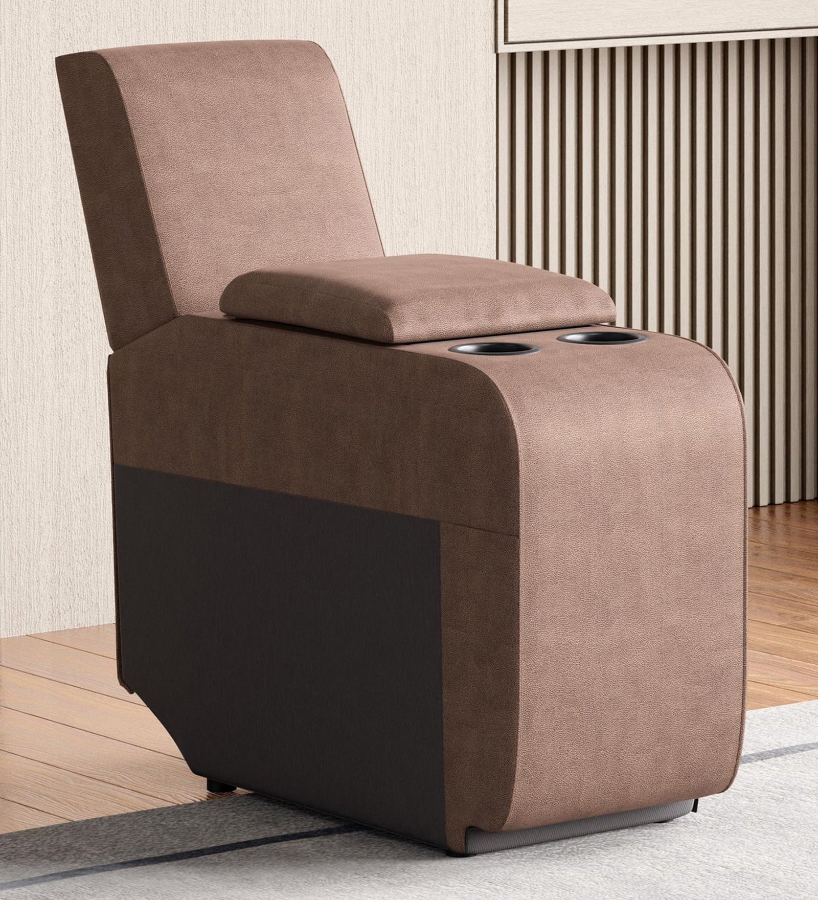 Zaria Fabric Console Table In Brown Colour - Febonic Living