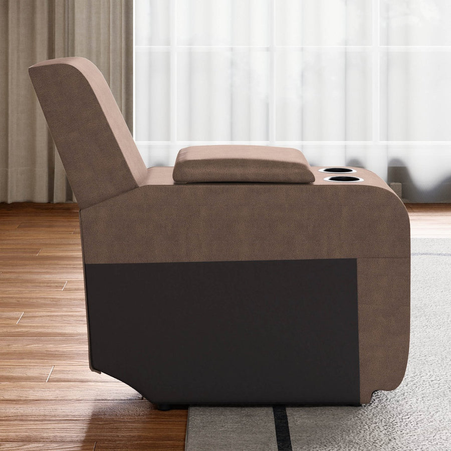 Zaria Fabric Console Table In Brown Colour - Febonic Living