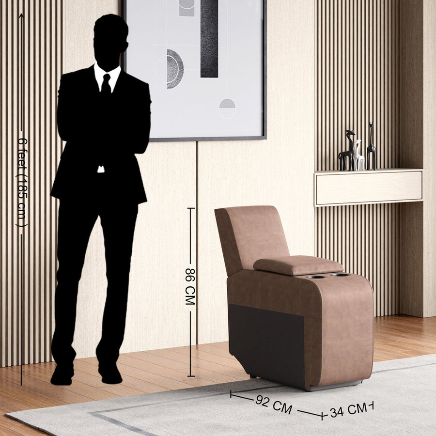 Zaria Fabric Console Table In Brown Colour - Febonic Living