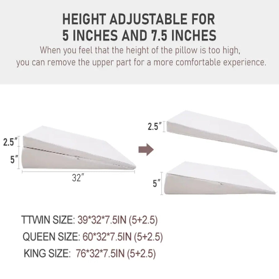 Maple Adjustable Headboard Wegde Pillow With Washable Cover - Febonic Living