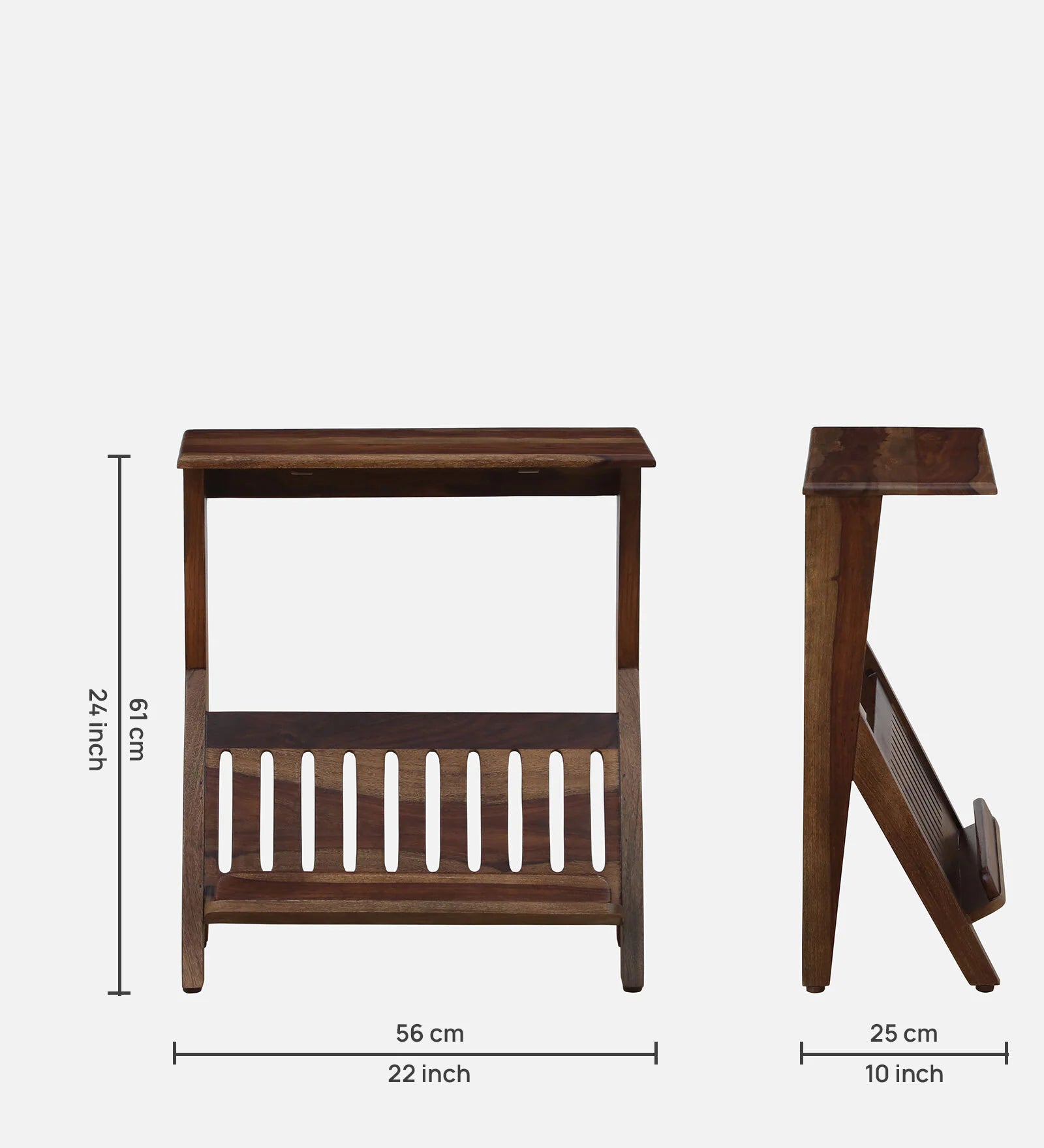 Harge Sheesham Wood End Table In Provincial Teak Finish - Febonic Living