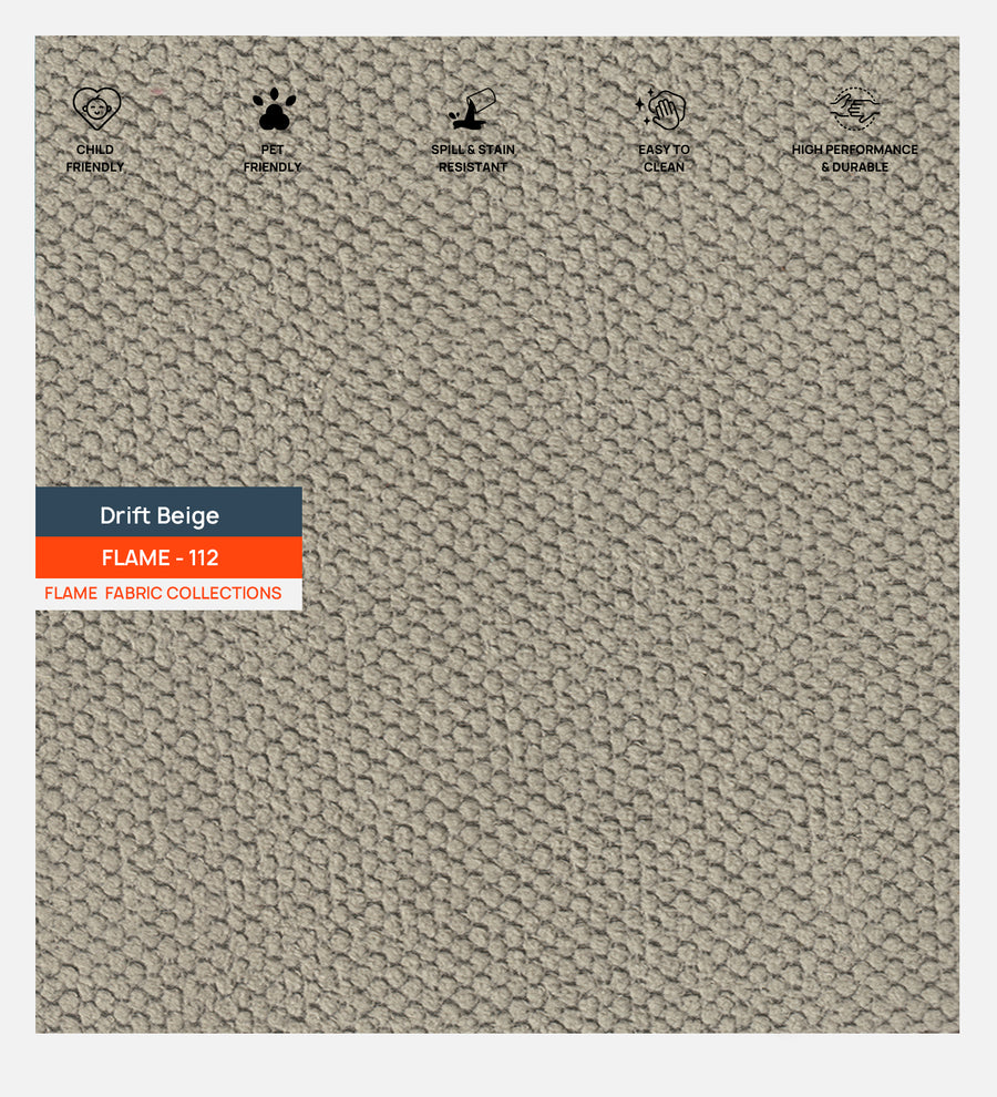 Polycotton Flame Fabric Drift Beige 112 Code by Febonic Living
