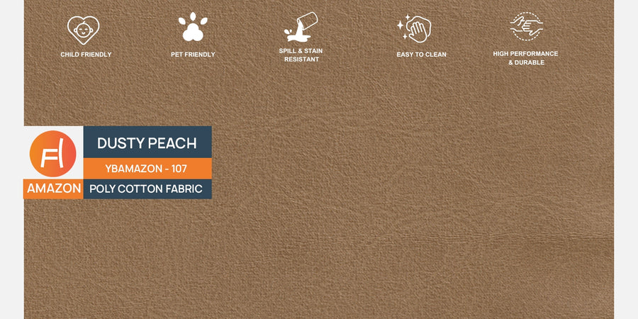 Woody Fabric Rhs Sectional Sofa 3 Lounger In Dusty Peach Colour - Febonic Living