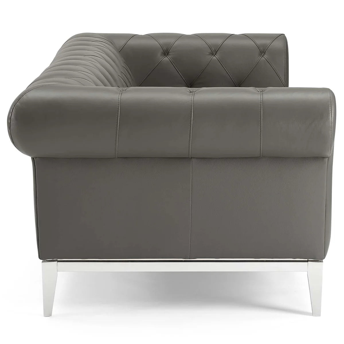 Mickey Leatherette 3 Seater Sofa in Light Grey Colour