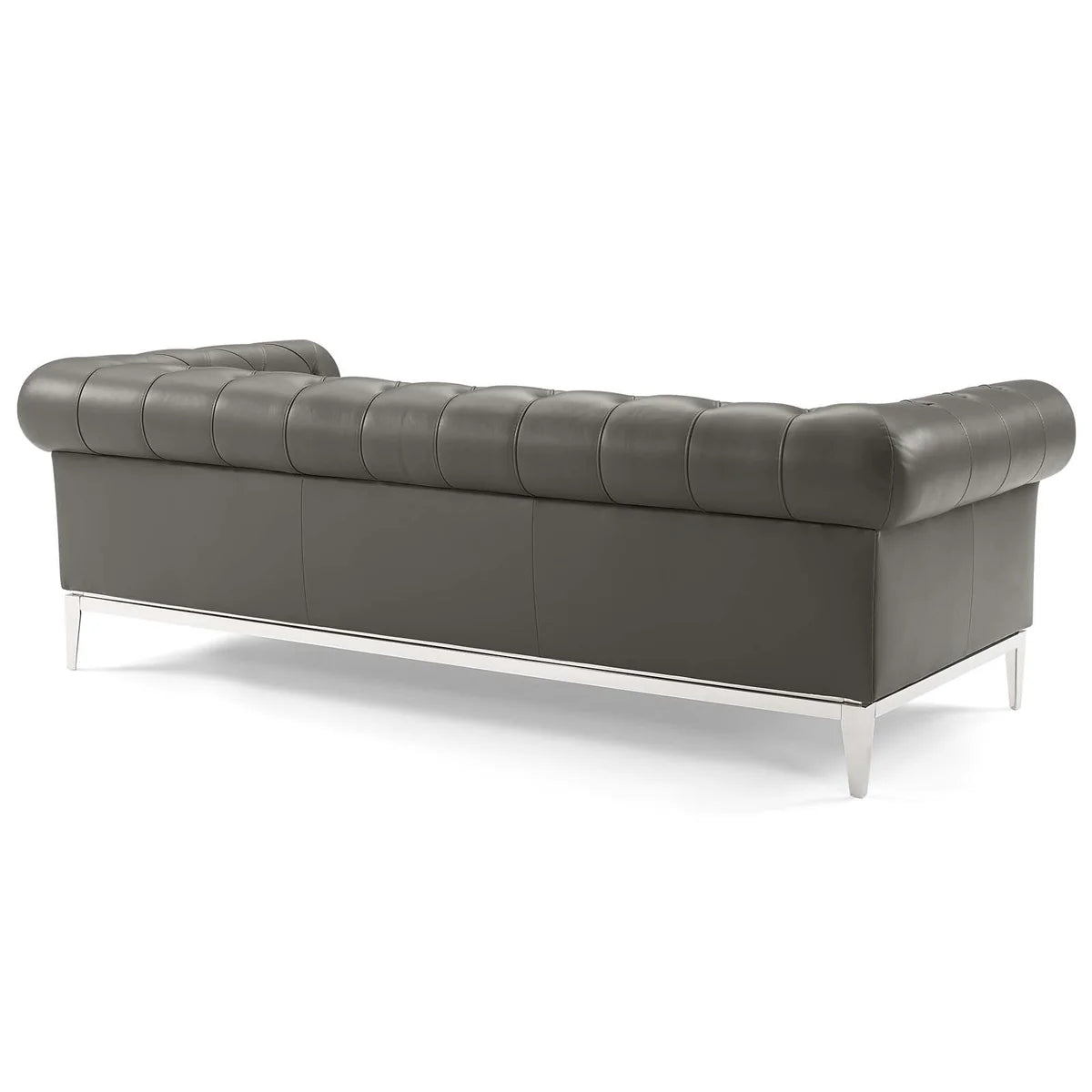 Mickey Leatherette 3 Seater Sofa in Light Grey Colour