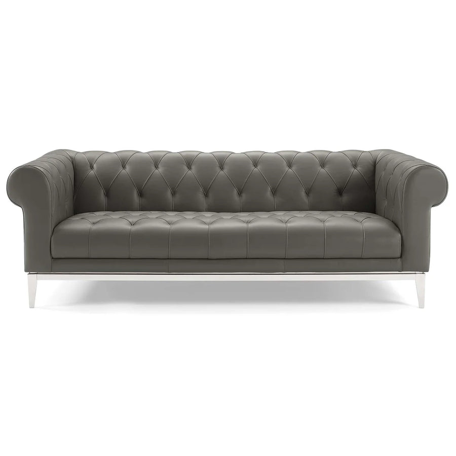Mickey Leatherette 3 Seater Sofa In Light Grey Colour - Febonic Living