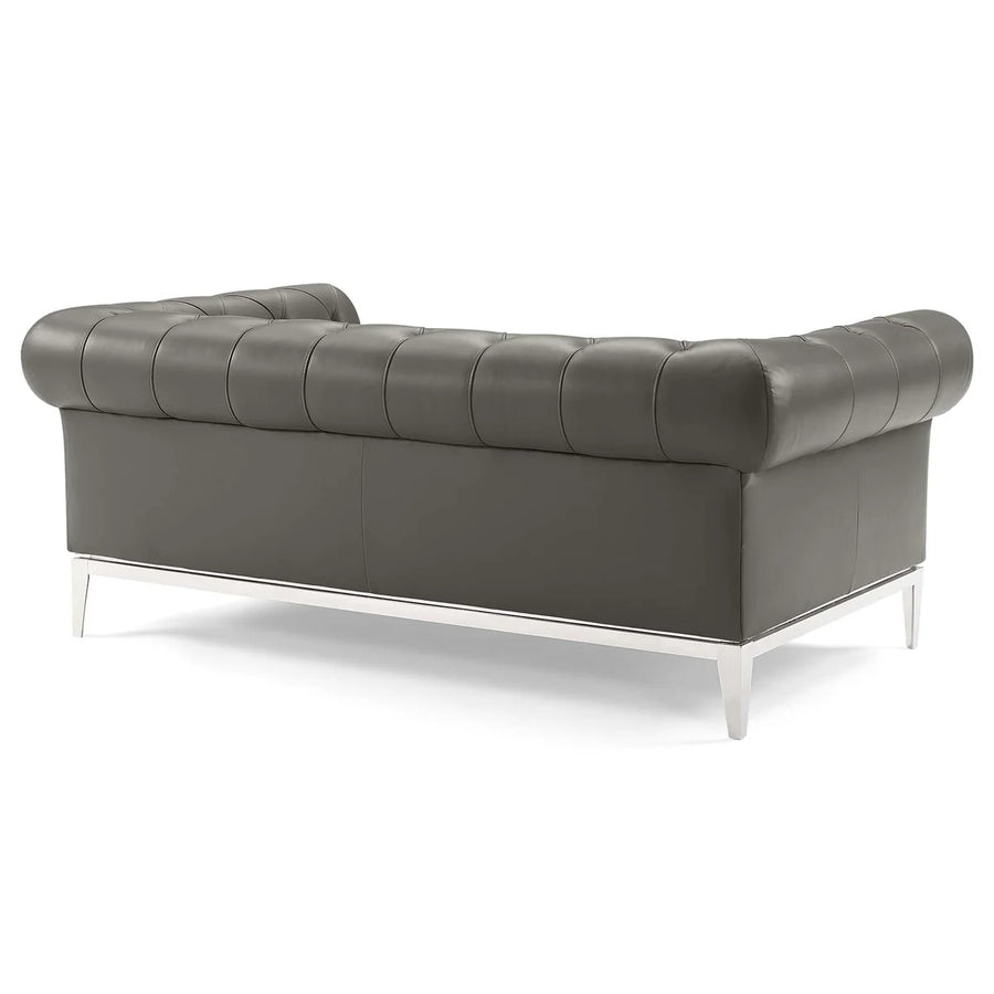 Mickey Leatherette 2 Seater Sofa In Light Grey Colour - Febonic Living
