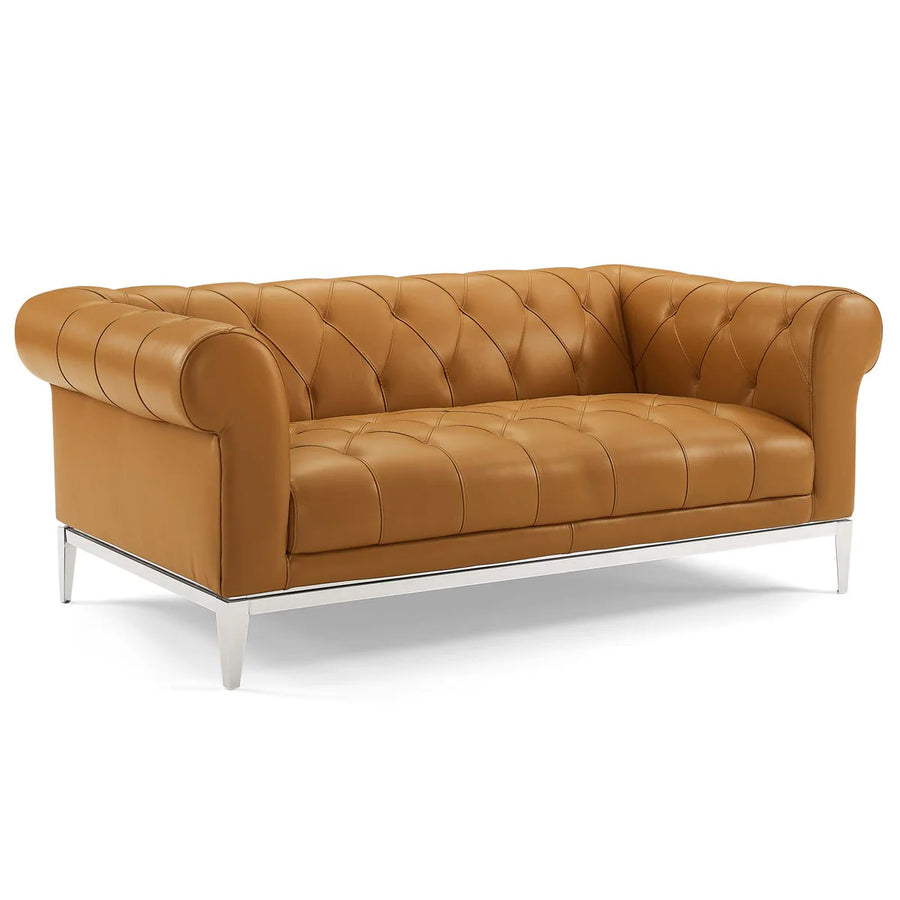 Mickey Leatherette 2 Seater Sofa In Royal Orange Colour - Febonic Living