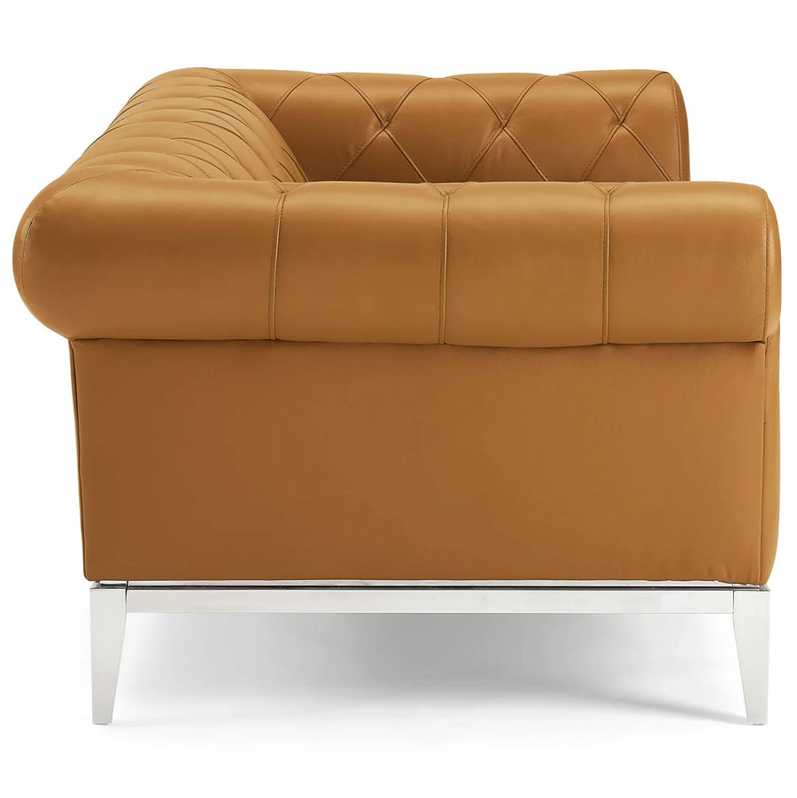 Mickey Leatherette 2 Seater Sofa In Royal Orange Colour - Febonic Living