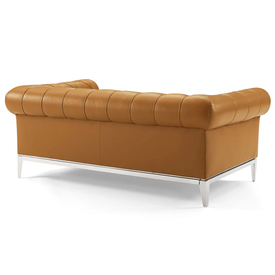 Mickey Leatherette 2 Seater Sofa In Royal Orange Colour - Febonic Living
