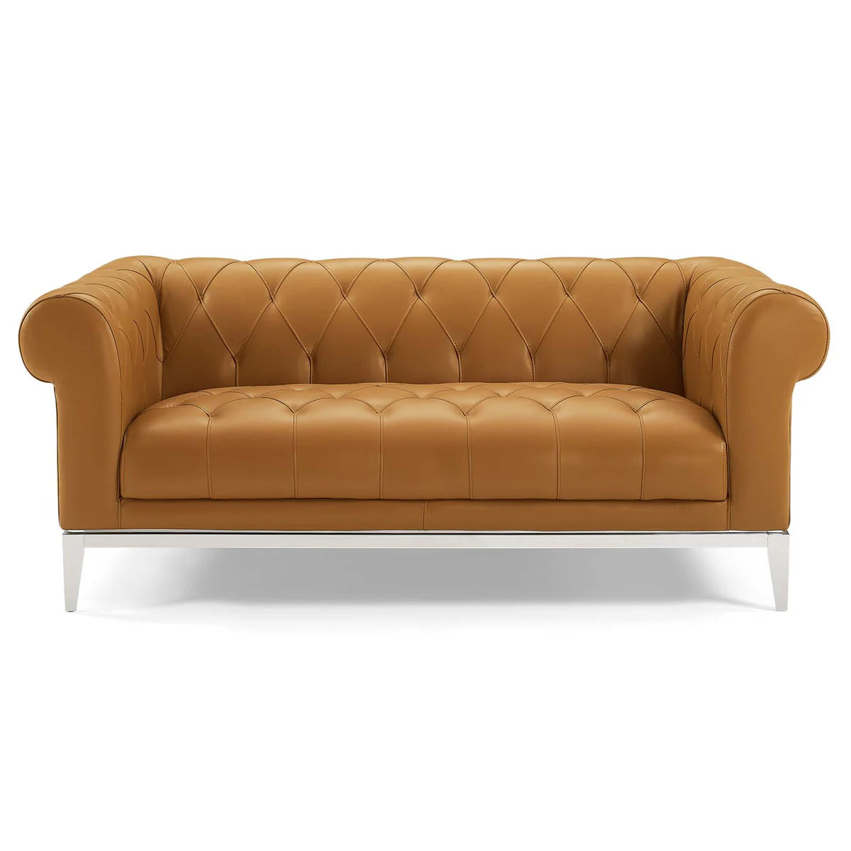 Mickey Leatherette 2 Seater Sofa in Royal Orange Colour