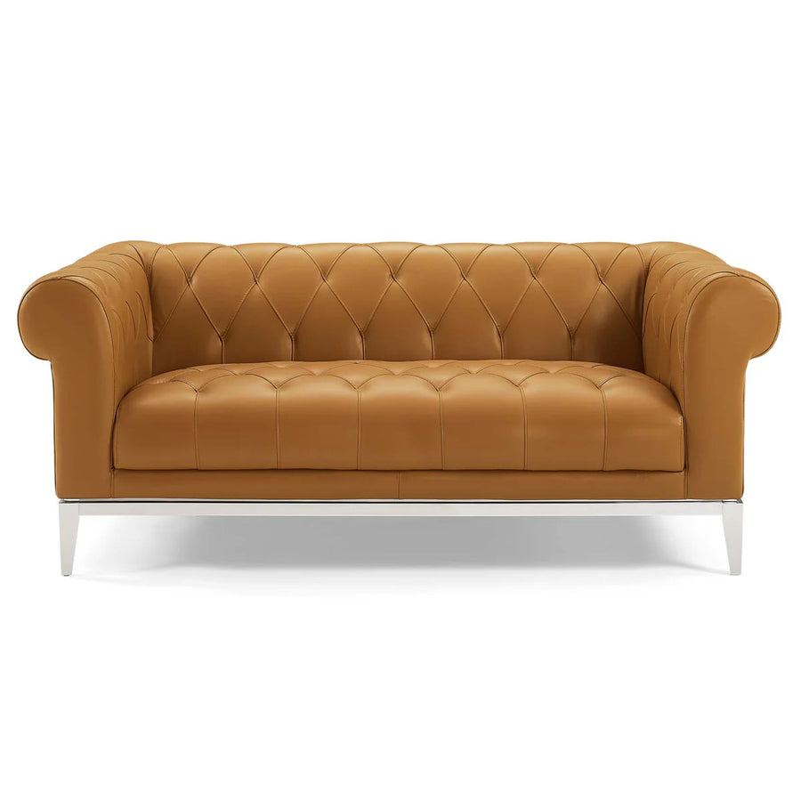 Mickey Leatherette 2 Seater Sofa In Royal Orange Colour - Febonic Living