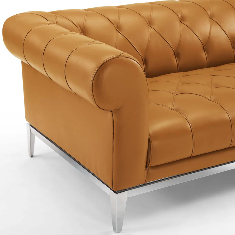 Mickey Leatherette 2 Seater Sofa In Royal Orange Colour - Febonic Living