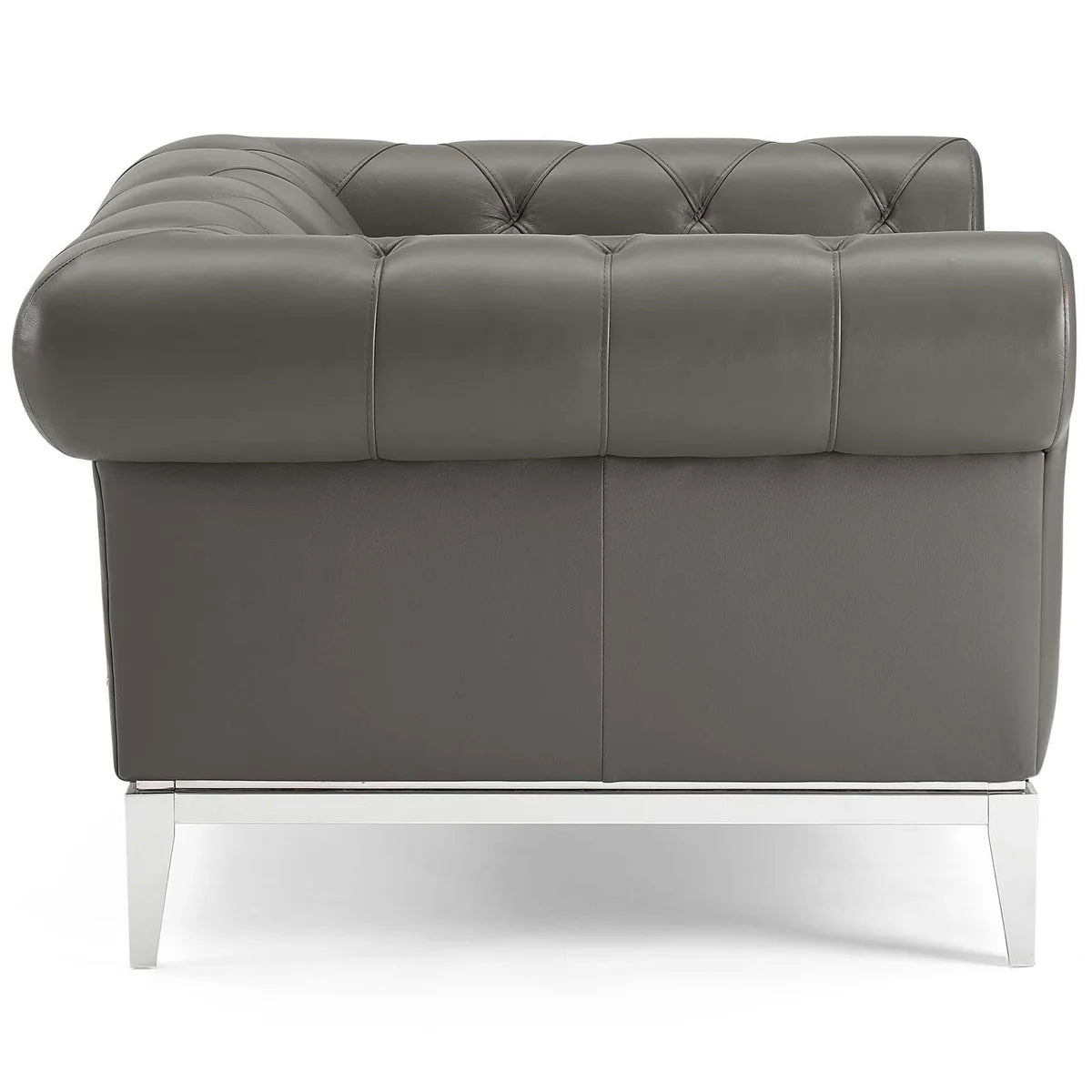 Mickey Leatherette 1 Seater Sofa in Light Grey Colour