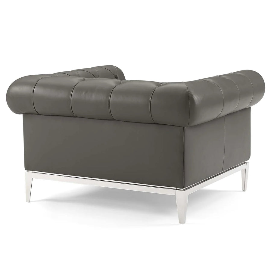 Mickey Leatherette 1 Seater Sofa In Light Grey Colour - Febonic Living