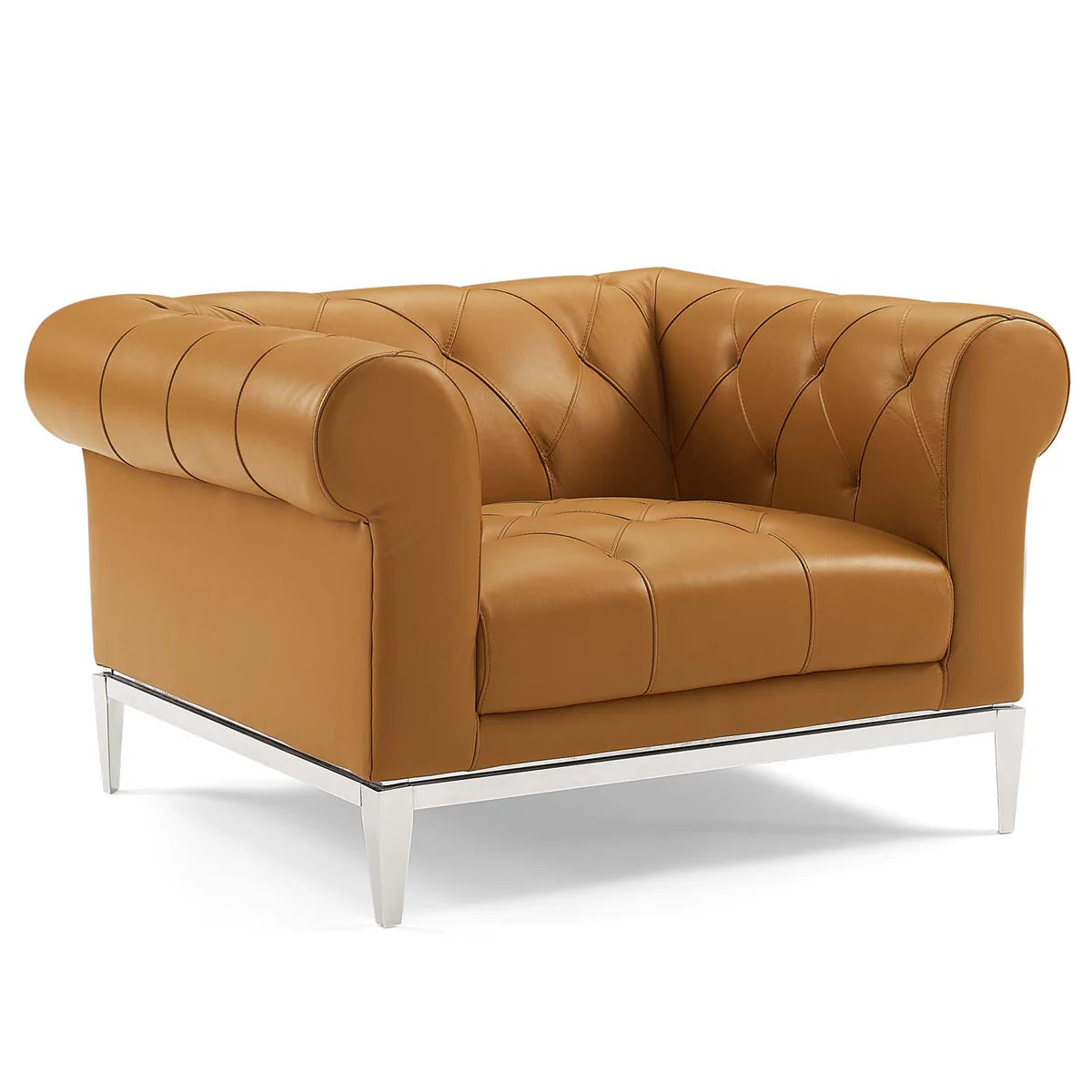 Mickey Leatherette 1 Seater Sofa in Royal Orange Colour