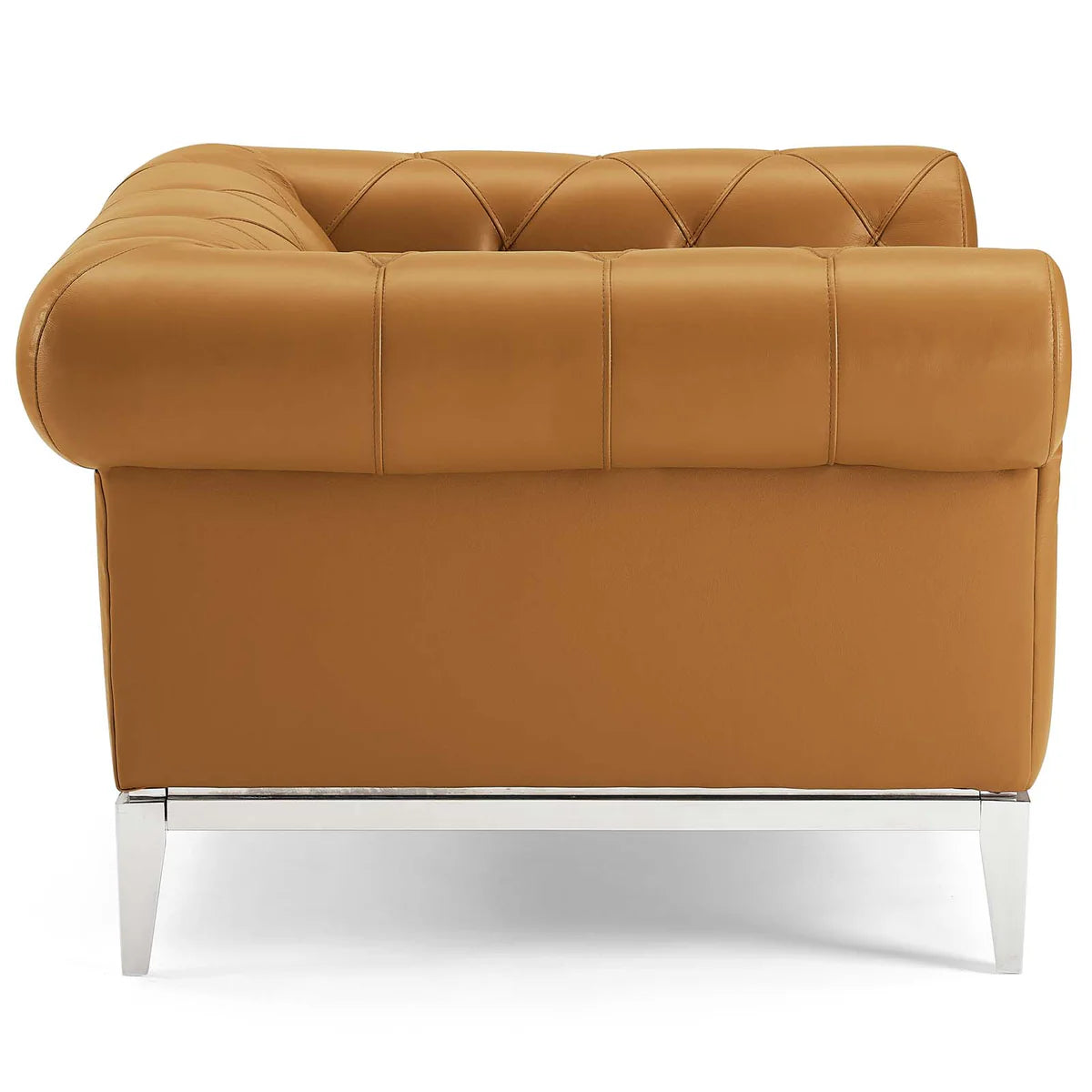 Mickey Leatherette 1 Seater Sofa in Royal Orange Colour