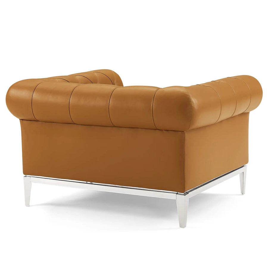 Mickey Leatherette 1 Seater Sofa In Royal Orange Colour - Febonic Living
